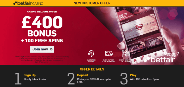 Betfair new customer offer free spins